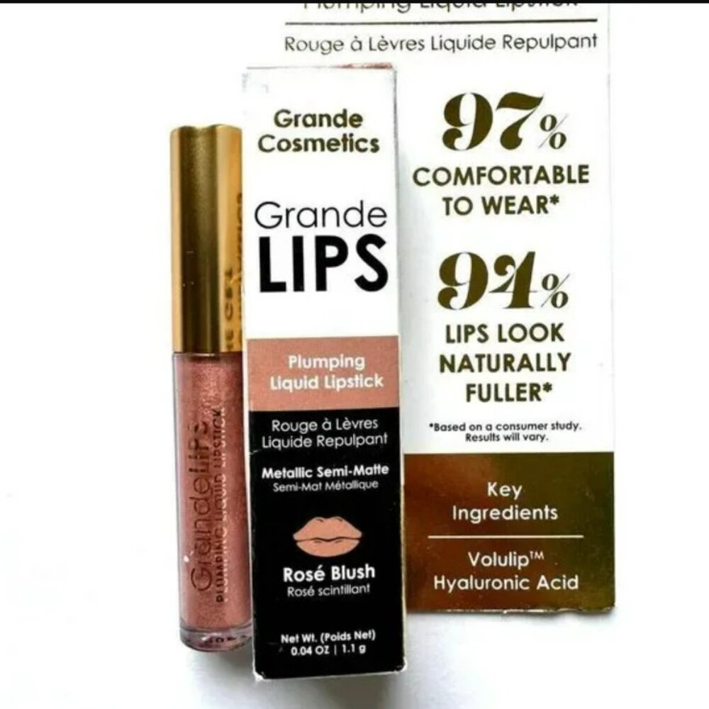 NEW IN BOX-Grande Cosmetics: Grande Lips Plumping Lipstick- Rose Blush